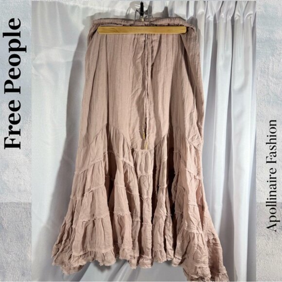FREE PEOPLE LIKE A MERMAID MAXI SKIRT IN PINK SP NEW - Picture 2 of 6
